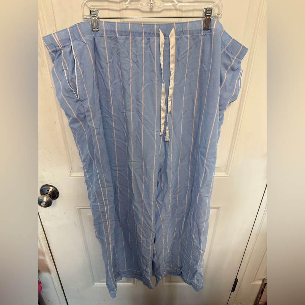 Blue Striped Pajama Pants Plus Size